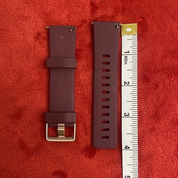 Quick Release Silicone Smart Watch Band Soft Strap Rubber Bracelet Burgundy 22mm - Picture 8 of 9